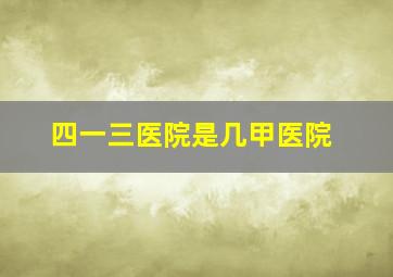 四一三医院是几甲医院