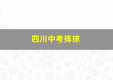 四川中考排球