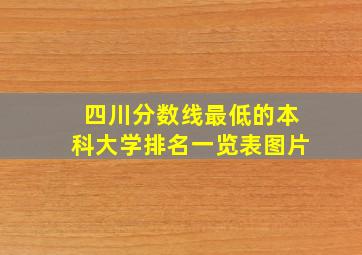 四川分数线最低的本科大学排名一览表图片