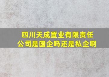 四川天成置业有限责任公司是国企吗还是私企啊