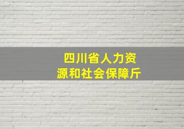 四川省人力资源和社会保障斤