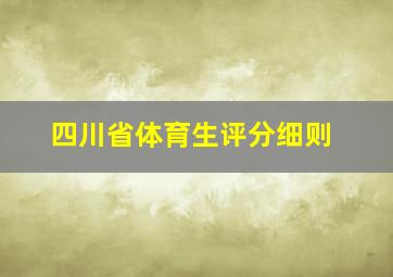 四川省体育生评分细则