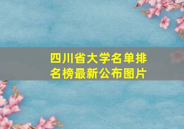 四川省大学名单排名榜最新公布图片