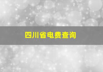 四川省电费查询