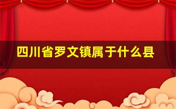 四川省罗文镇属于什么县