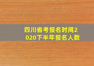 四川省考报名时间2020下半年报名人数