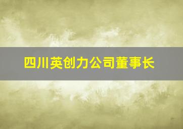 四川英创力公司董事长