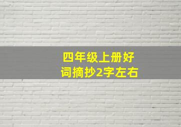 四年级上册好词摘抄2字左右