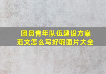 团员青年队伍建设方案范文怎么写好呢图片大全