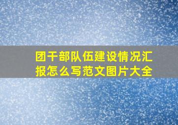 团干部队伍建设情况汇报怎么写范文图片大全