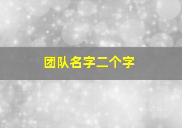 团队名字二个字