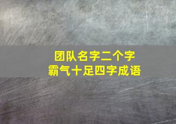 团队名字二个字霸气十足四字成语