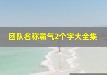 团队名称霸气2个字大全集