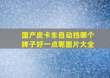 国产皮卡车自动挡哪个牌子好一点呢图片大全