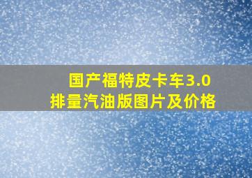 国产福特皮卡车3.0排量汽油版图片及价格