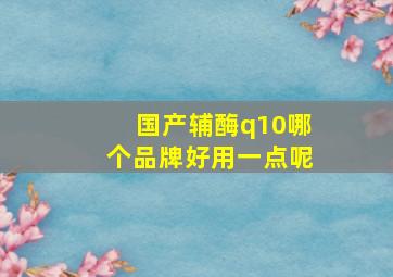 国产辅酶q10哪个品牌好用一点呢