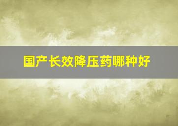 国产长效降压药哪种好