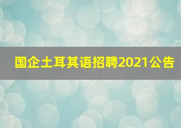 国企土耳其语招聘2021公告