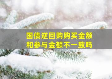 国债逆回购购买金额和参与金额不一致吗