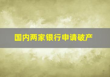 国内两家银行申请破产