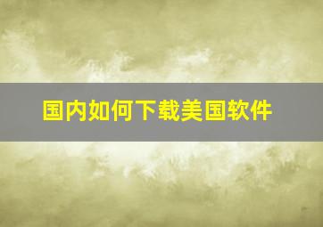 国内如何下载美国软件