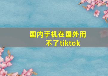 国内手机在国外用不了tiktok