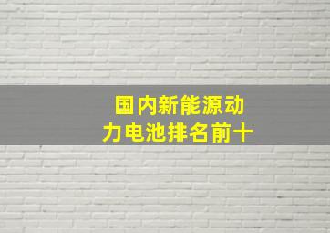 国内新能源动力电池排名前十