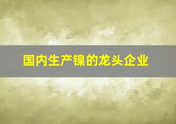 国内生产镍的龙头企业