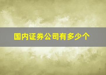 国内证券公司有多少个