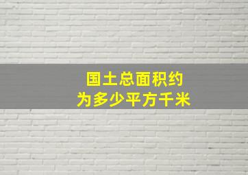 国土总面积约为多少平方千米