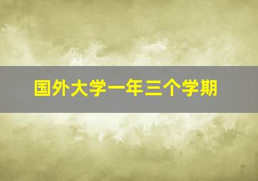 国外大学一年三个学期