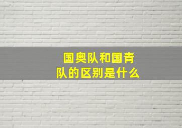 国奥队和国青队的区别是什么