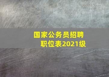 国家公务员招聘职位表2021级