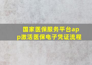 国家医保服务平台app激活医保电子凭证流程