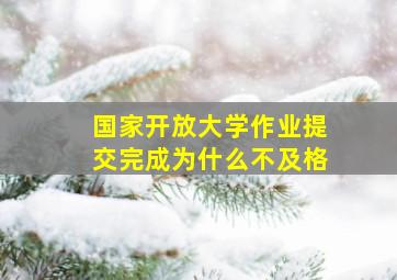 国家开放大学作业提交完成为什么不及格