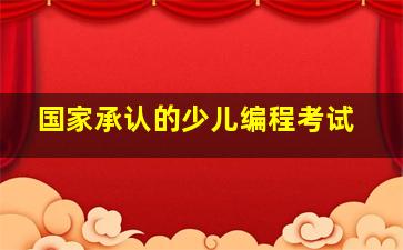 国家承认的少儿编程考试