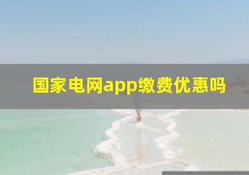 国家电网app缴费优惠吗