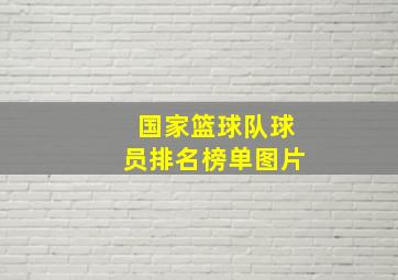 国家篮球队球员排名榜单图片