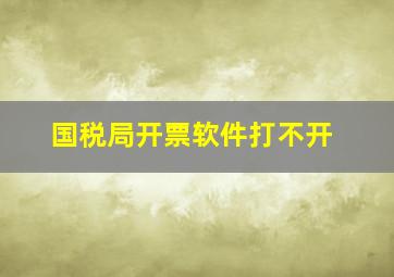 国税局开票软件打不开