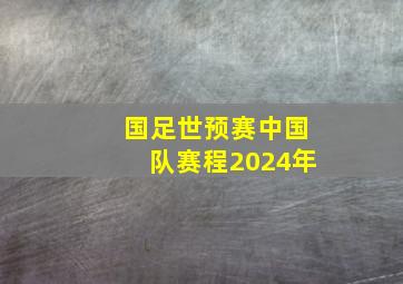 国足世预赛中国队赛程2024年