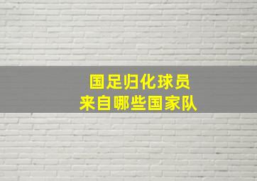 国足归化球员来自哪些国家队