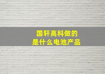 国轩高科做的是什么电池产品