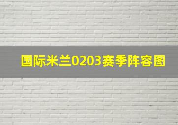 国际米兰0203赛季阵容图