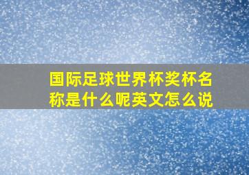 国际足球世界杯奖杯名称是什么呢英文怎么说