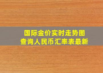 国际金价实时走势图查询人民币汇率表最新