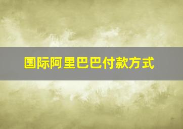 国际阿里巴巴付款方式