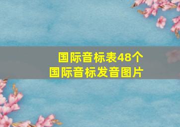 国际音标表48个国际音标发音图片