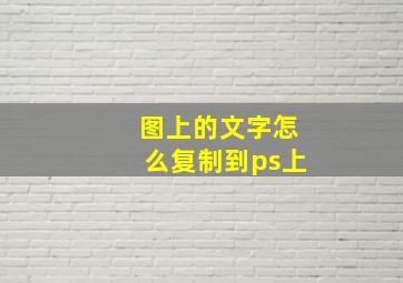 图上的文字怎么复制到ps上