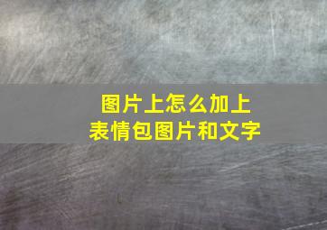 图片上怎么加上表情包图片和文字