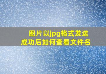 图片以jpg格式发送成功后如何查看文件名